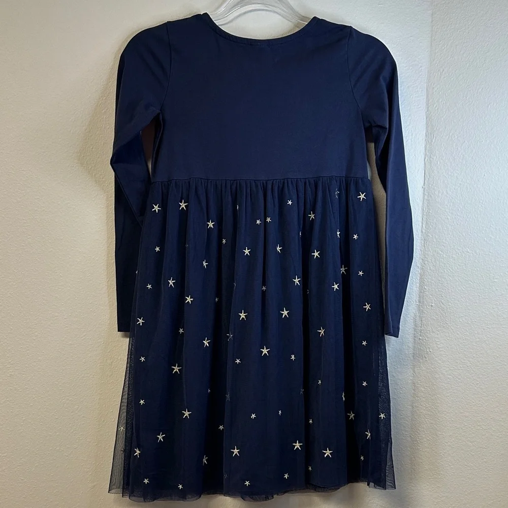 Hanna Andersson Make It Magic Soft Tulle Navy Dress Girls Size 10 EUC